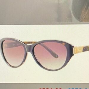 Chloe 2260 Black and Gold Cateye Sunglasses